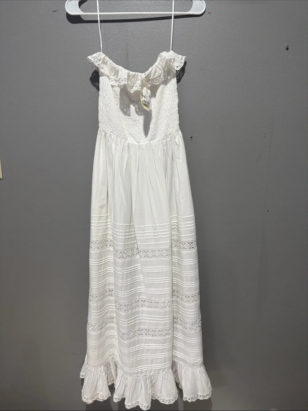Abercrombie & Fitch White Maxi Sundress with removable straps